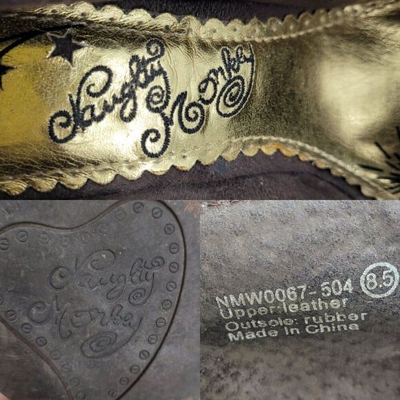 Naughty Monkey Heels Pumps Leather Purple Pirate Witchcore Goblincore 8.5 - Picture 3 of 13